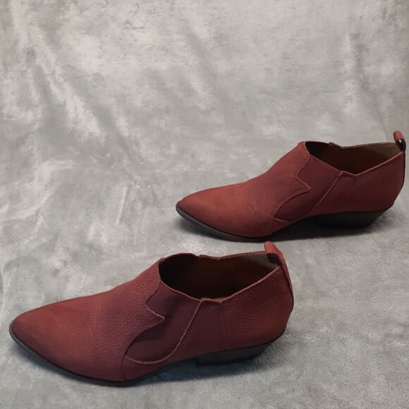 Lucky Brand Joelle Western Leather Ankle Boots Booties Red Cowgirl Size 8.5M - Picture 6 of 12